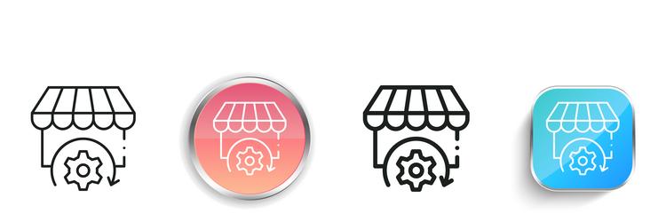market icon thin linear regular and button style vector image