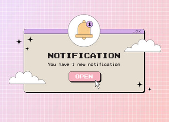 old computer notification popup window in 90s vector image