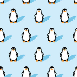 penguin pattern seamless flightless seabird vector image