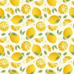 seamless pattern with lemons background vector