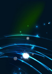 abstract wave color glowing lines in dark space vector image