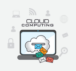 cloud computing design vector image