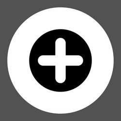 create flat black and white colors round button vector