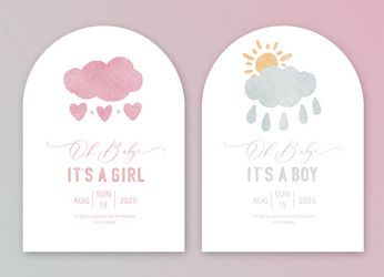 cute baby shower watercolor invitation card Vector Image