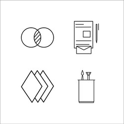 design and studio simple linear icon setsimple vector image