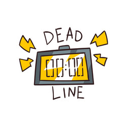 digital alarm clock and deadline word time limit vector image