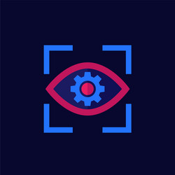 Web gear control icon flat plan screen Royalty Free Vector