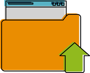 file folder with upload arrow icon image vector image