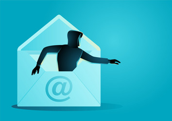 hacker comes out from envelope vector image