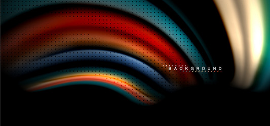 multicolored wave lines on black background design vector image