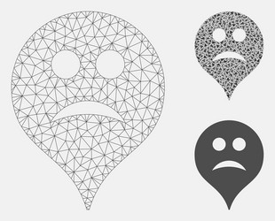 sad map marker mesh wire frame model vector image