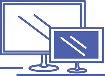 set computer monitor isolated icon vector