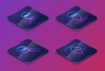 set isometric line hand on map pointer with taxi vector image