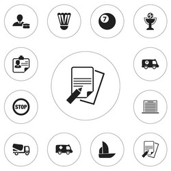 set of 12 editable complex icons includes symbols vector image