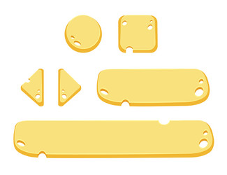 set of cartoon buttons gui elements vector image