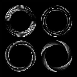 set white tiny squares in circle form vector image