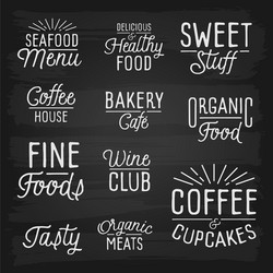 slogans chalkboard food menu vector