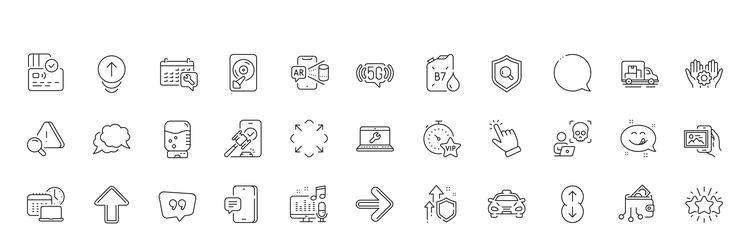 spanner hdd and attention line icons for web app vector image