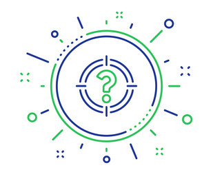 target with question mark line icon vector image