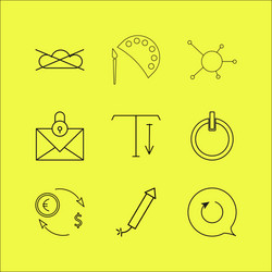 web linear icon set simple outline icons vector image