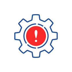 Broken operation process icon with thin line gear vector