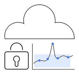 cloud security concept with data analytics vector image