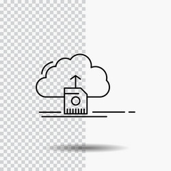 Cloud upload save data computing line icon vector