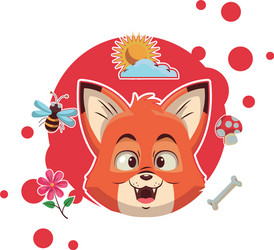 Cute fox cartoon vector