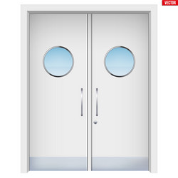 operating room double door vector