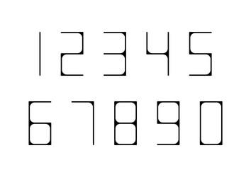 Set numbers with black typography design vector