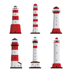 set of different types lighthouses vector image