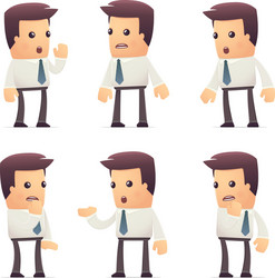 Set of manager character in different poses vector