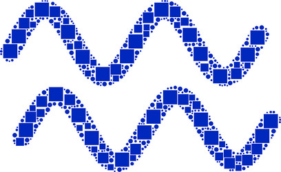 Sinusoid waves composition of squares and circles vector