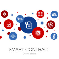 Smart contract trendy circle template with simple vector