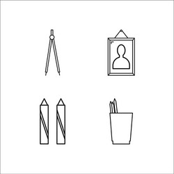 design and studio simple linear icon setsimple vector image