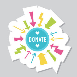 Donate buttons set help icon donation vector