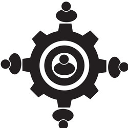 Gear people icon on white background managemen vector