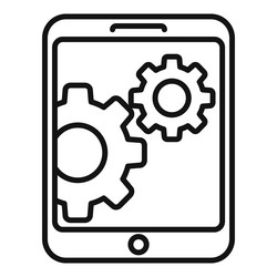 update tablet icon outline phone broken vector