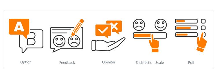 a set of 5 survey and rating icons as option vector image