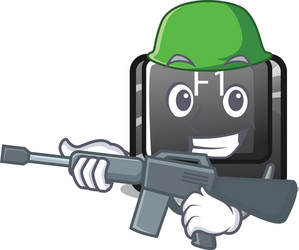 army button f1 isolated in mascot vector image