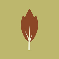 flat with shadow icon and mobile application tree vector image