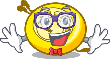 geek cd player character cartoon vector image