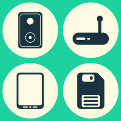 hardware icons set collection of audio device vector image