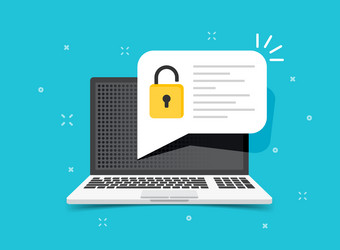 laptop with account login icon in flat style vector image