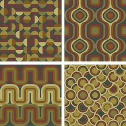 set of seamless retro patterns vector image