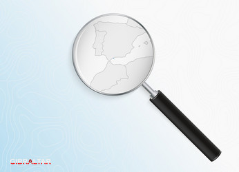 magnifier with map gibraltar on abstract vector image