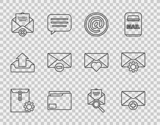 set line envelope setting received message vector image