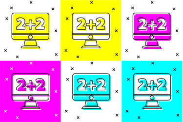set math system equation solution on computer vector image