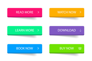 set modern 3d button for mobile web banner vector image