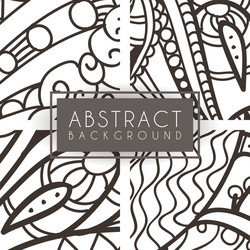 set of four monochrome intricate patterns vector image